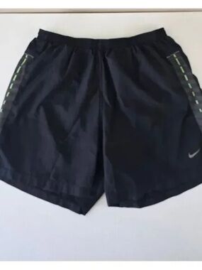 Nike Black Running Shorts with Neon Green Accents